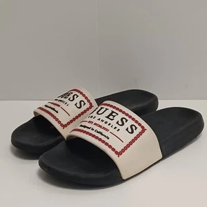 GUESS LOS ANGELES MEN'S SANDALS GMELMONT-C BLACK/WHITE/RED SIZE 9 - Picture 1 of 8