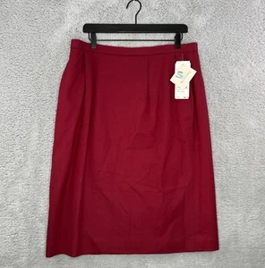 Vintage Pendleton Woolmark 100% Virgin Wool Red A-Line Skirt Sz 18 USA Made NEW - Picture 1 of 9