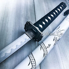 40" White Dragon Samurai Ninja Bushido Katana Japanese Sword Carbon Steel Blade