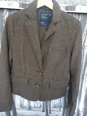 Blazer American Eagle Outfitters Herringbone cropped tamanho médio como lã falsa? - Imagem 1 de 4
