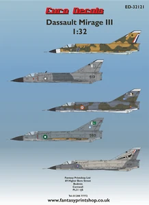 EURO DECALS DASSAULT MIRAGE III ED-32121 printed by Fantasy Printshop  - Picture 1 of 7