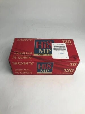 NOS Sony Hi8 120 Minute 10pack 8mm Video cassette Tape Sealed P6-120HMP3 - Image 1 of 4