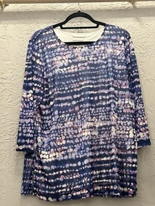 Camisa de abuela Alfred Dunner para mujer talla grande brillante adornada - Imagen 1 de 5
