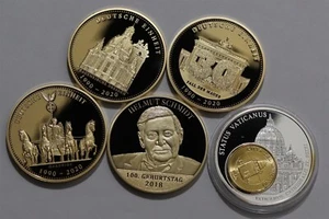 🧭 🇩🇪 DEUTSCHLAND SILBER & VERGOLDET PROOF MEDAILLEN LOT B80 #1 - Bild 1 von 2