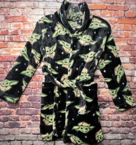 Star Wars Baby Yoda Grogu Mandalorian Kids Boy Bath Robe Size 10 Plush Fleece - Picture 1 of 5