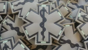 PARAMEDIC - EMT / EMS -  DESERT/TAN COLOR 3D PVC PATCH  - Picture 1 of 7