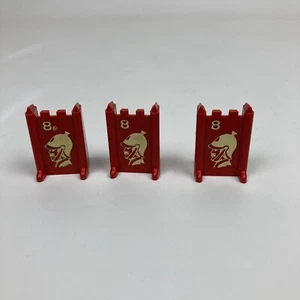 3 Red Miner 1970 Milton Bradley Stratego Game Replacement Pieces - Picture 1 of 4