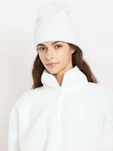 Neu mit Etikett Old Navy cremefarbener weicher Strickpullover Beanie für Damen warme Wintermütze Mütze - Bild 1 von 4