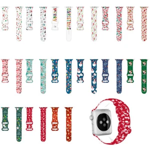 Christmas Silicone Band Strap for Apple Watch 11 10 9 8 7 6 SE 41/45/49/42/46mm - Picture 1 of 58
