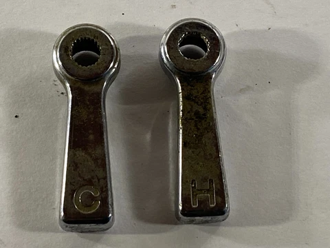 Lot 2 Hot Cold Water Faucet Handles Levers H C Chrome Valve Spigot 2.5" Cover