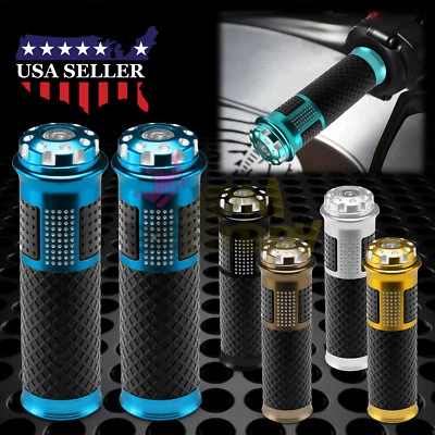Motorcycle Hand Grips Rubber 7/8" Handle Bar For Honda Suzuki Kawasaki Yamaha 05 - Image 1 of 4