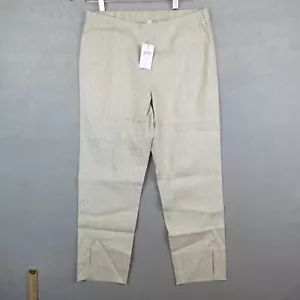 Pantalone J Jill nuovo con etichette elasticizzato lino pullon macadamia erica piccolo spacco alla caviglia - Foto 1 di 9