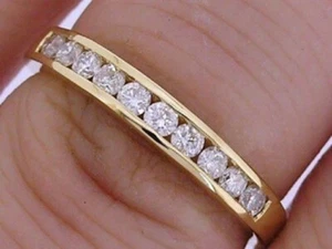 Anillo R165 Oro Genuino 9K o 18K Diamante Natural 0,33 quilates Banda de Boda Eternidad - Imagen 1 de 9