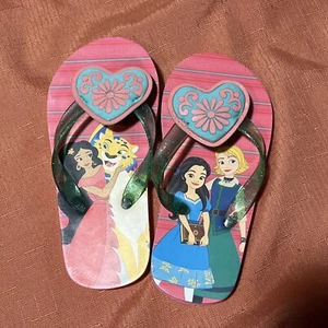 Disney Elena Of Avalor Toddler Girls Flip Flop Sandals Slippers Size 9-10 - Picture 1 of 9