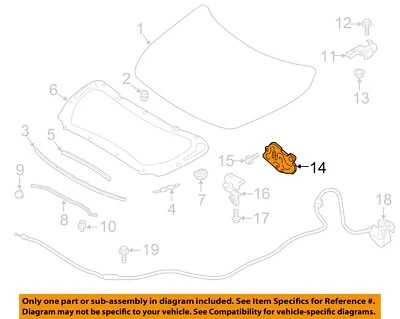 尼桑 原始设备制造商 19-25 Altima 抽油烟机组件-闩锁 656016CA0A — 第 1/2 张图片