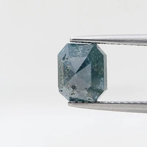 Big Fancy Natural Diamond 2.18tcw Greenish Blue Sparkling Emerald Step Cut Ring - Picture 1 of 13