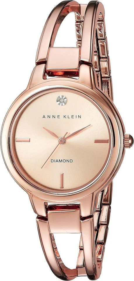 Anne Klein 2626rgrg Women's Diamond Rose Gold Bangle Bracelet Watch