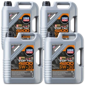 4x Liqui Moly 3707 Top Tec 4200 5W-30 Longlife III New Gen olio motore motori olio 5L - Foto 1 di 8