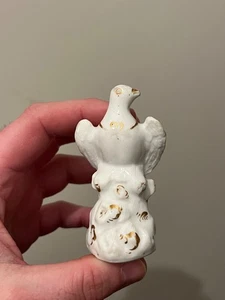 Statua colomba giocattolo porcellana Rockingham bianca e dorata circa 1820 inglese fine - Foto 1 di 9