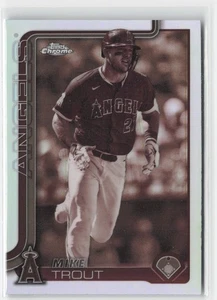 2025 Topps Chrome Mike Trout #100 Sepia Refractors Baseball - Picture 1 of 2
