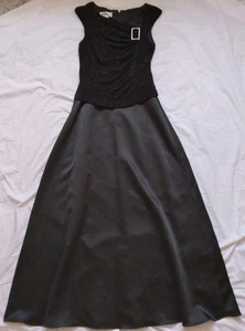 Patra Sleeveless Maxi Formal Evening Dress Shimmer Rhinestones Black Womens 10 - Picture 1 of 12