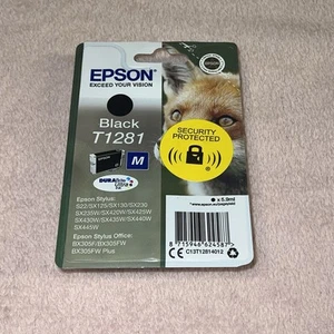 Original Genuine Epson T1281, Black Ink jet Printer Cartridge brand new expired - Afbeelding 1 van 3