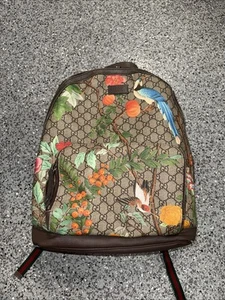 Gucci Zip Pocket Backpack Tian Print GG Coated Canvas Medium Brown, Print - Picture 1 of 12