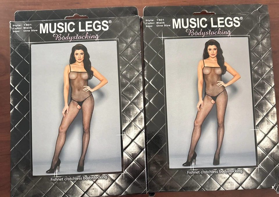 2 novas pernas de música bodystocking alça espaguete 1901 - Imagem 1 de 2