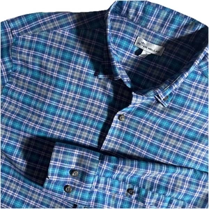 Camicia uomo Peter Millar con bottoni taglia M blu verde rosa a quadri poli nylon - Foto 1 di 11