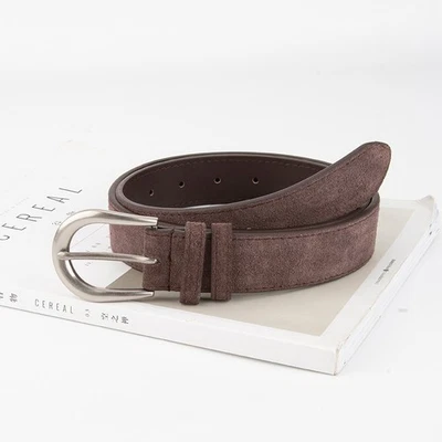 New Women Luxury Genuine Leather Waist Belt Suede Adjustable Fashion Vintage - Image 1 of 4