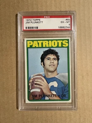 1972 JIM PLUNKETT TOPPS PSA 6 ROOKIE RC #65 PATRIOTS RAIDERS - Image 1 of 2