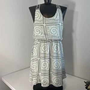 Altar'd State Mini Sommerkleid Damen XS Tribal Aqua Grau Gefüttert Racerback Träger - Bild 1 von 14