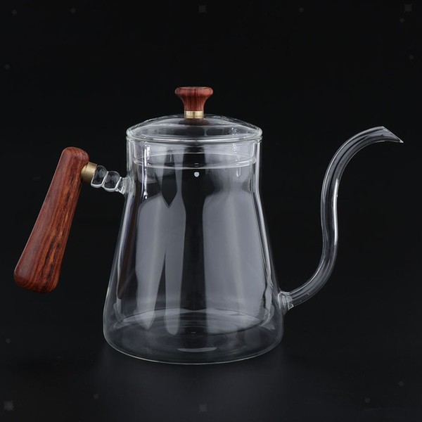1pc Pour Over Coffee Maker with Filter Portable Coffee Pot Wooden Handle Photo Related