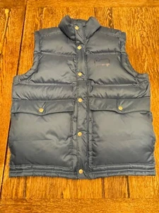 WOOLRICH men's M medium blue Duck Down 550 Fill Puffer Vest outdoors casual WOW - Picture 1 of 8