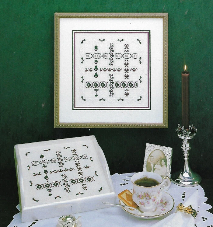 JBW Designs - CHRISTMAS RIBBONS SAMPLER - Counted Embroidery, c1993, OOP - Image 1 of 1