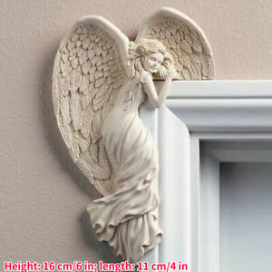 Door Frame Decor Corner Angel Wings Sculpture Resin Ornament Garden Home Decor