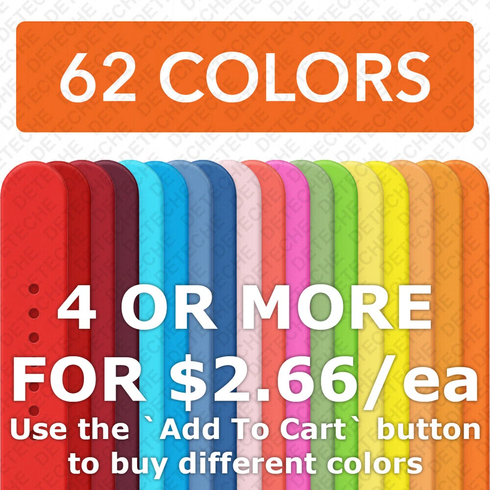 Silicone Band Strap Sports for Apple Watch 8 7 6 5 4 3 2 1 SE 38/40/41/42/44/45 - Image 1 of 1