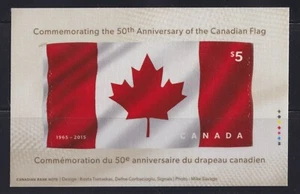 Canada Postage Scott #2808i SOUVENIR SHEET OF $5.00 50TH ANNIVERSARY FLAG - Picture 1 of 2