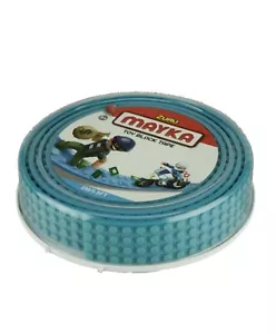 Cinta de bloque de juguete Zuru Mayka 2M/6,5 pies azul claro 4 filas compatible con Lego palo de corte - Imagen 1 de 3