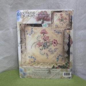 VICTORIAN FLORAL PILLOW candlewicking kit NWT embroidery Candamar Designs 2000 - Picture 1 of 3