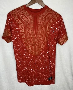 Switch Remarkable T-Shirt Men’s Sz M Paint Splatter Graphic Egyptian Red & Gold - Picture 1 of 6