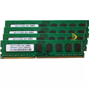 New 4x 16GB 2Rx4 PC3-12800 DDR3 1600 MHz Desktop Memory RAM Only for AMD Kits 、 - Picture 1 of 8