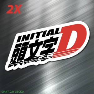 2X TWO Initial D Japanese JDM Drift car Laptop Wall Sticker Decal Stickers USA - Picture 1 of 4