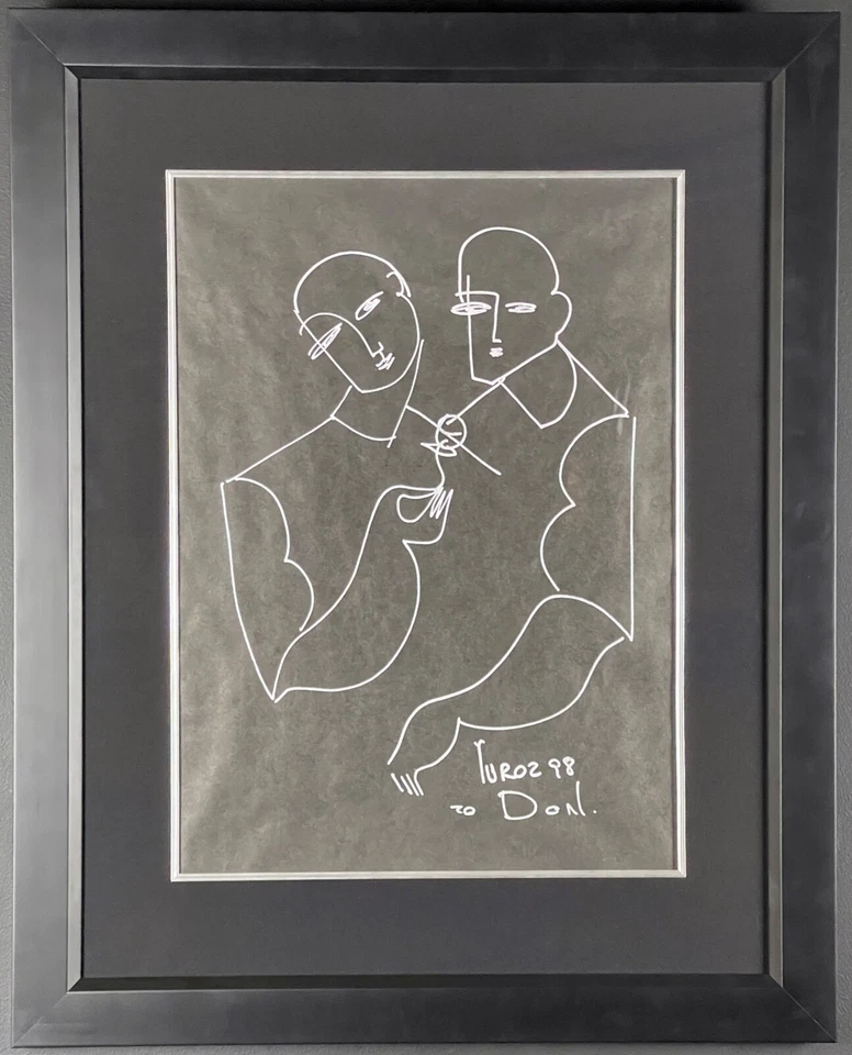 Dibujo original YURI YUROZ, firmado, enmarcado, certificado de autenticidad Foto 1 de 2