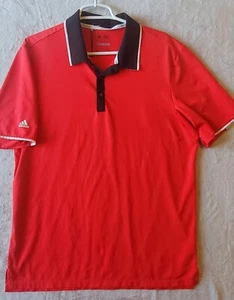 Adidas Golf Polo Shirt Mens Large Red Country Club Short Sleeve  ClimaCool - Picture 1 of 3