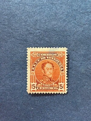  Venezuela Usado Scott #269c Simón Bolívar Regrabado 5c Marrón Perf 14 - ¡En estado bastante bueno!! Foto 1 de 2