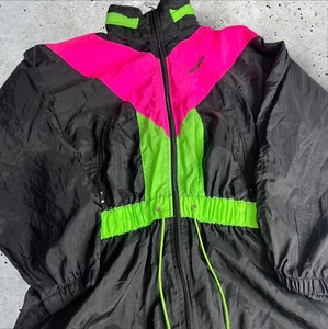 Vintage 80s Party Festival Reebok Zip Up Jacket Windbreaker Size S - Picture 1 of 7