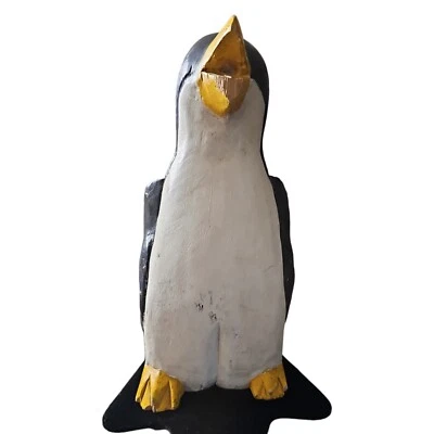 Talla de madera de pingüino 14,5” Frank Buck San Diego Zoological Society principios de 1900’s Foto 1 de 4