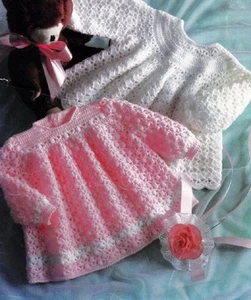 Baby Crochet Pattern Copy 2 Styles Angel Tops crocheted in 4 Ply - Picture 1 of 1