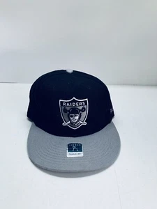 Reebok LV Oakland Raiders Hat Cap Fitted Wool 7 1/4 Black NFL Football VTG - Picture 1 of 13